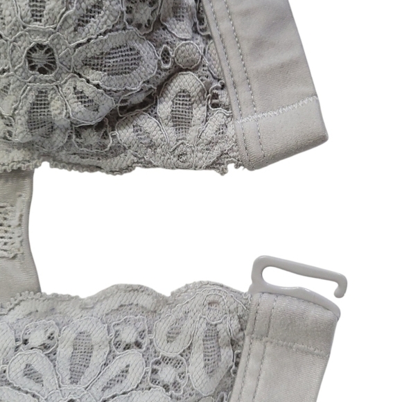Victoria Secret Womens Gray Floral Bralette Racerback Size L - Picture 5 of 14